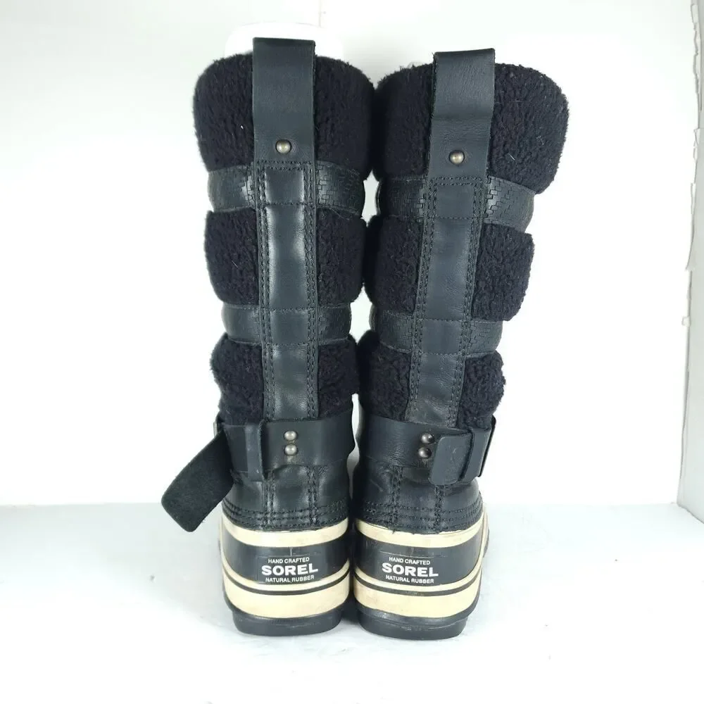 Sorel Women's Helen Of Tundra II US7 Black Leather Waterproof Winter Boots